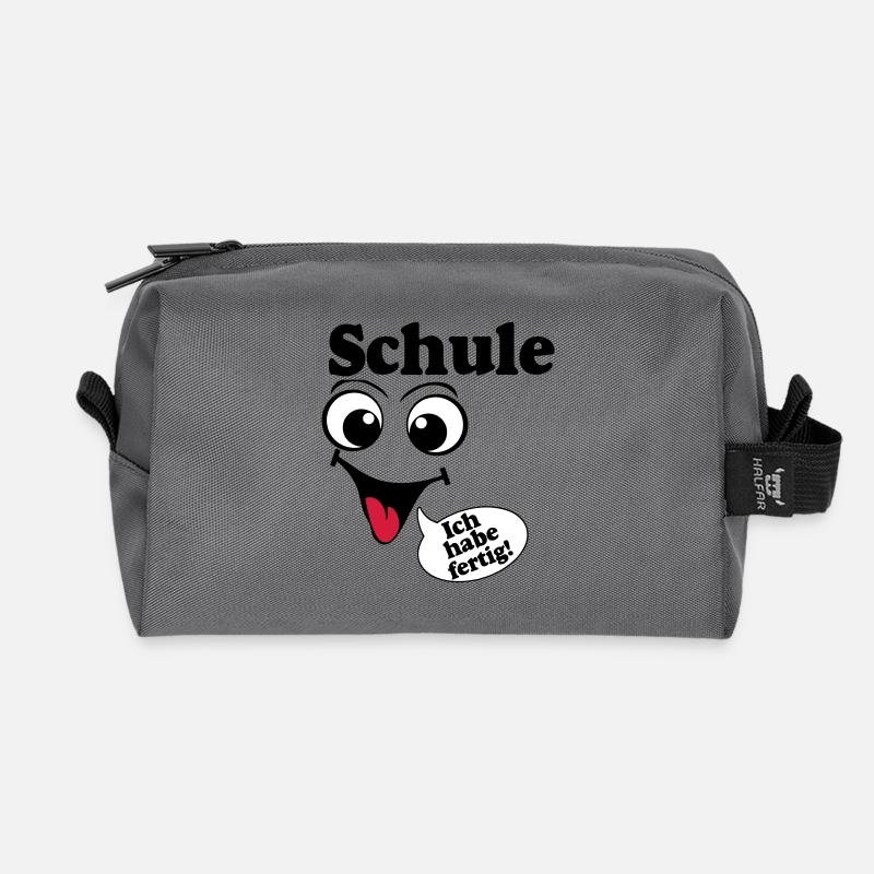 Abschluß , Schule ich habe fertig (25) - Recycelte Kulturtasche - Anthrazit