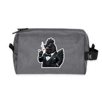 Poulet au cigare en smoking - Trousse de toilette en tissu recyclé - anthracite - Devant