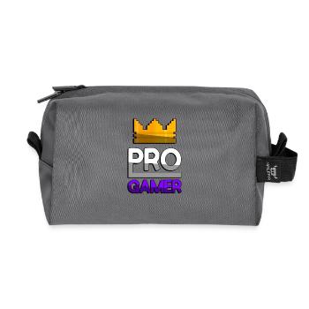 PRO GAMER (Lila) + King Crown - Gaming - Recycelte Kulturtasche - Anthrazit - Vorne