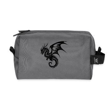 Chinesischer fliegender Drache im Tattoo Style - Recycelte Kulturtasche - Anthrazit - Vorne