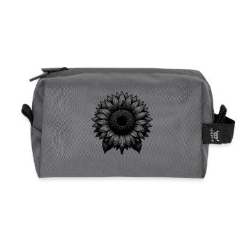 Große blühende Sonnenblume - Recycelte Kulturtasche - Anthrazit - Vorne