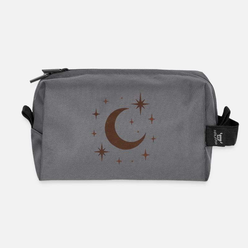 "Himmlischer Mond" - Recycelte Kulturtasche - Anthrazit