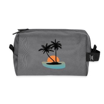 Strand Palmen Sunset - Recycelte Kulturtasche - Anthrazit - Vorne