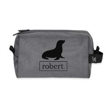 Seal / Seal / Sea Lion Robert - Recycled Toiletry Zip Bag - anthracite - Front
