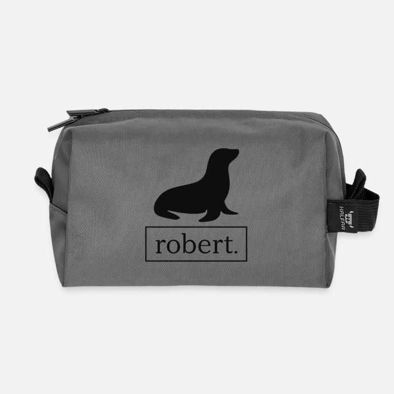 Robbe / Seehund / Seelöwe Robert - Recycelte Kulturtasche - Anthrazit