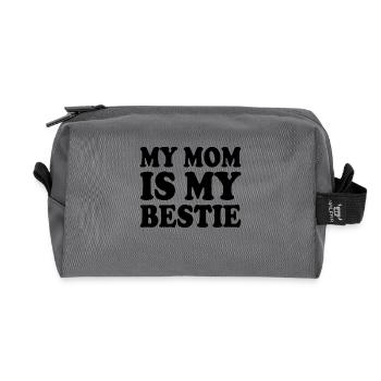 my mom is my bestie - Recycelte Kulturtasche - Anthrazit - Vorne