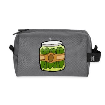 Gurken - Recycelte Kulturtasche - Anthrazit - Vorne