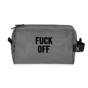 Fuck Off Black - Recycled Toiletry Zip Bag - anthracite - Front