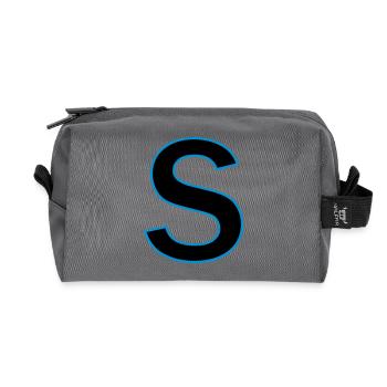 letter s vector - Recycled Toiletry Zip Bag - anthracite - Front