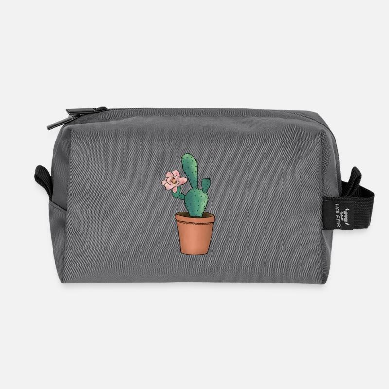 Kaktusblüte - Recycelte Kulturtasche - Anthrazit