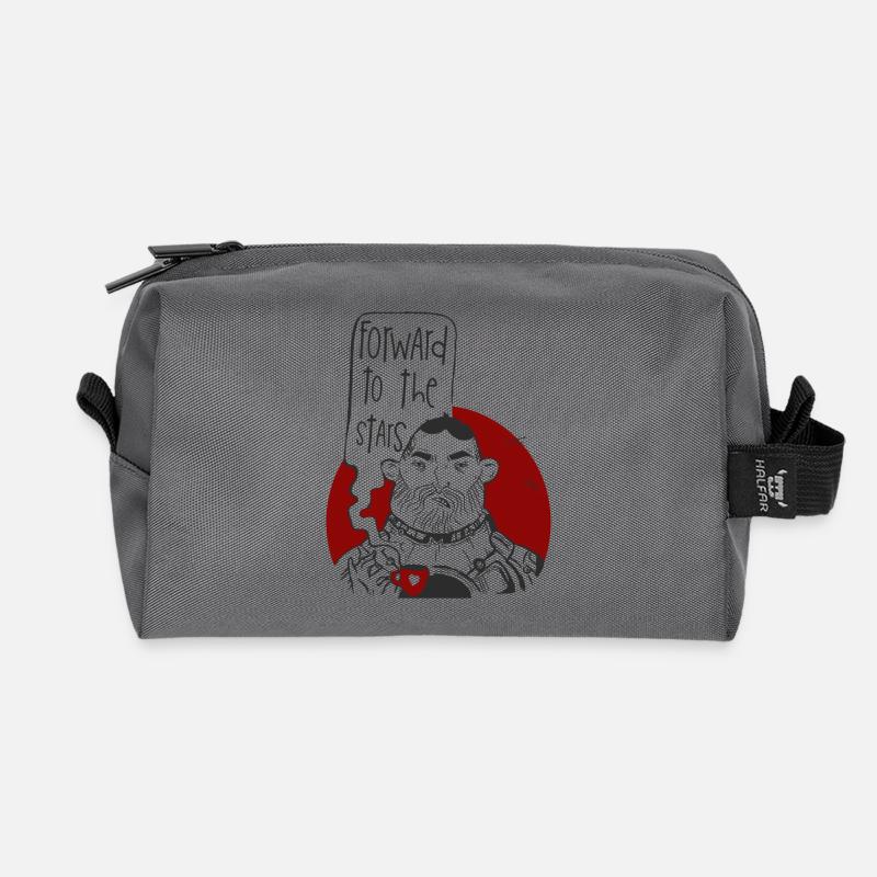Kosmonaut mit dem Kaffee - Recycelte Kulturtasche - Anthrazit