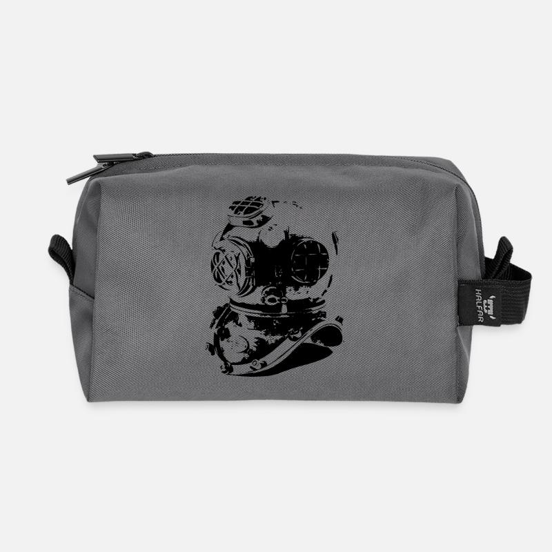 Alter Taucherhelm - Recycelte Kulturtasche - Anthrazit