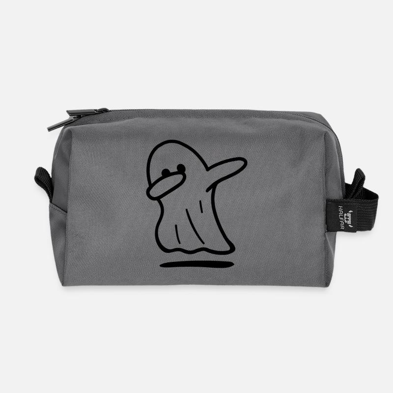 Geist / lustiger Geist / Halloween / betupfender Geist - Recycelte Kulturtasche - Anthrazit