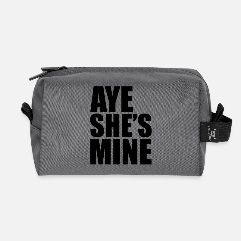 Aye She's Mine - Recycled Toiletry Zip Bag - anthracite