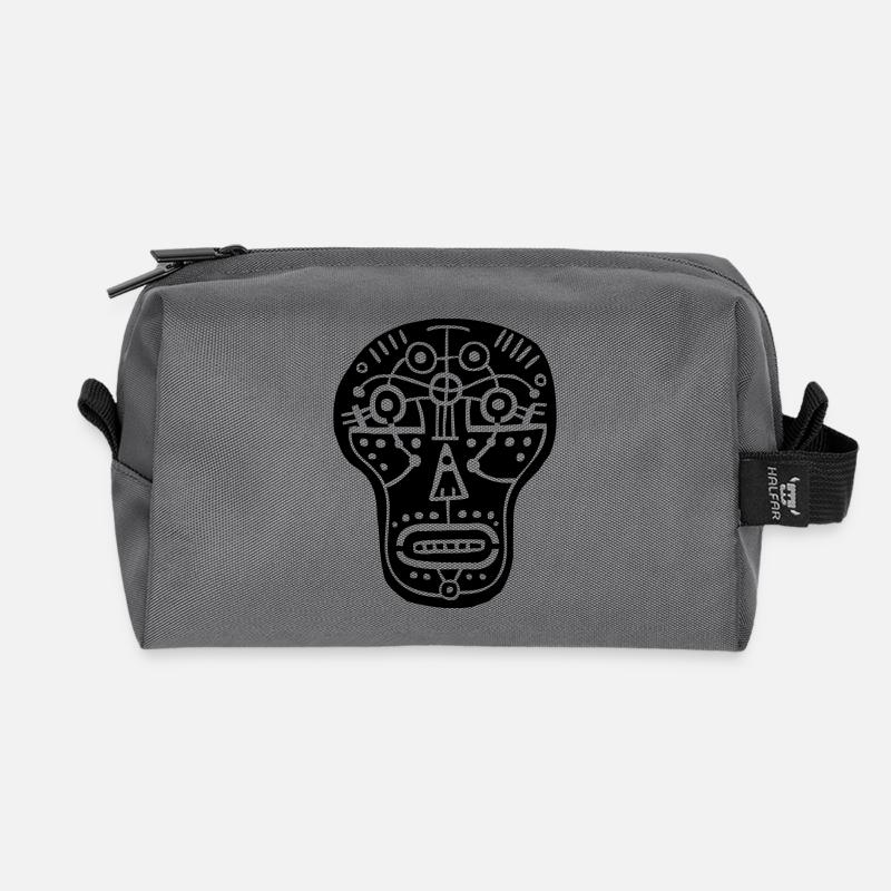 Totenkopf - Recycelte Kulturtasche - Anthrazit