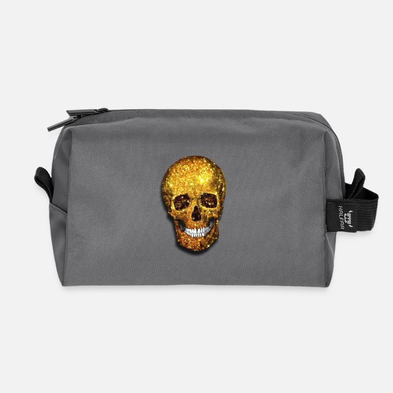 Gold Skull - Recycelte Kulturtasche - Anthrazit