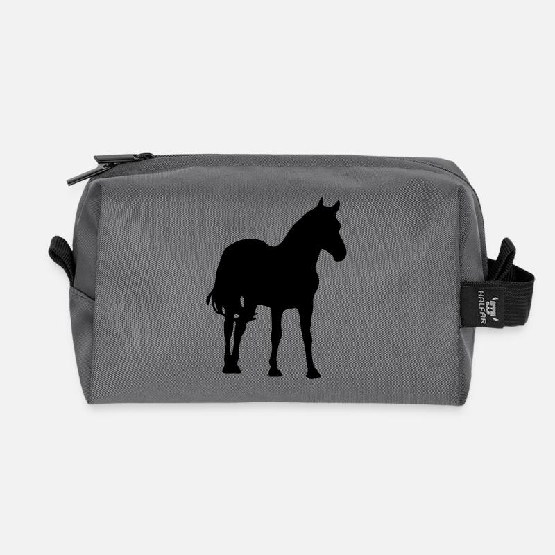 Pferd - Recycelte Kulturtasche - Anthrazit