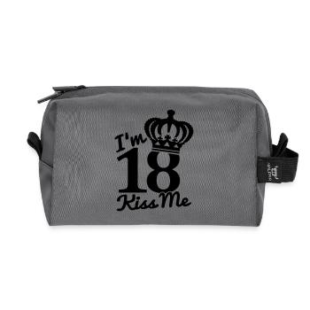 im_18_kiss_me_f1 - Recycled Toiletry Zip Bag - anthracite - Front