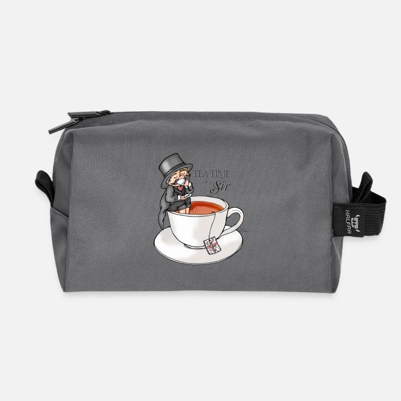 tea time like a Sir with Earl Grey - Recycelte Kulturtasche - Anthrazit