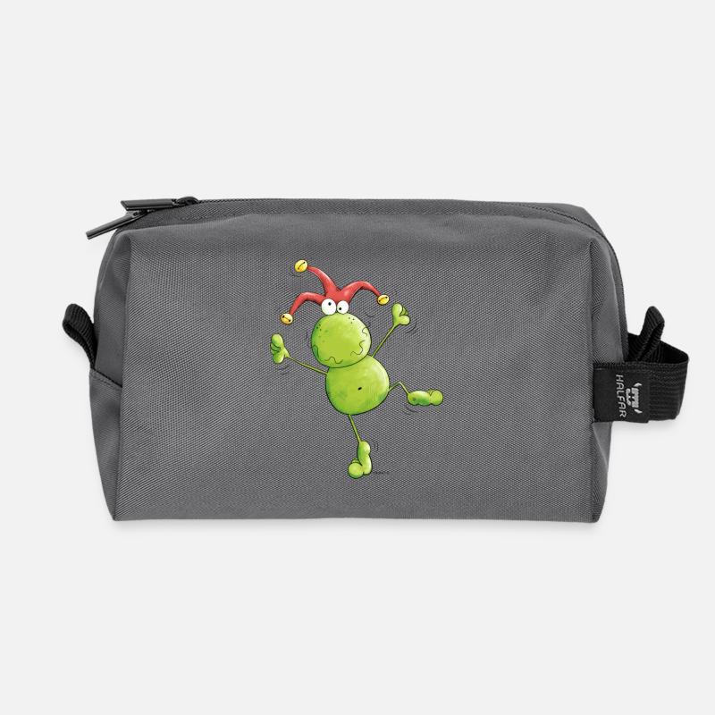 Karneval Frosch - Recycelte Kulturtasche - Anthrazit