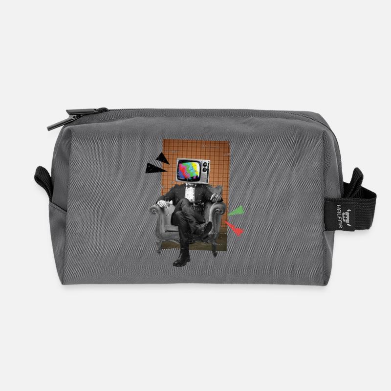 Retro TV - Recycelte Kulturtasche - Anthrazit