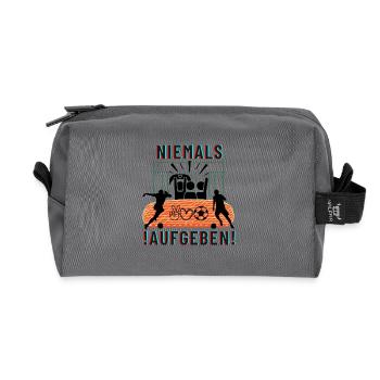 ! Niemals Aufgeben ! ART - Recycelte Kulturtasche - Anthrazit - Vorne