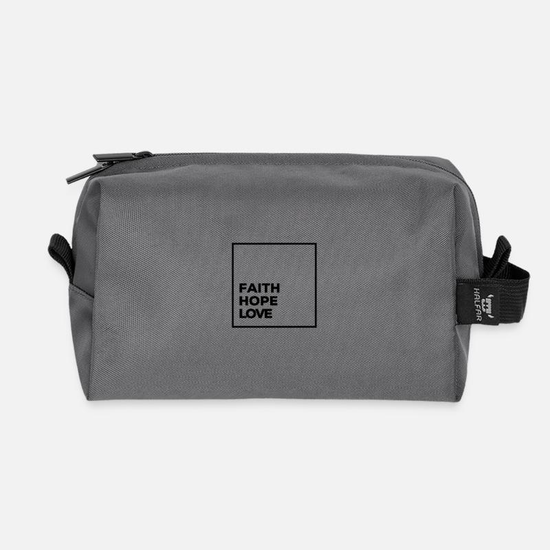 Glaube Hoffnung Liebe - Recycelte Kulturtasche - Anthrazit