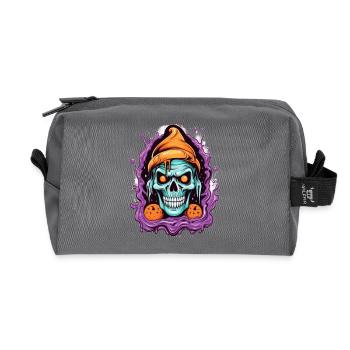 Graffiti Skull mit Halloween-Elementen - Recycelte Kulturtasche - Anthrazit - Vorne