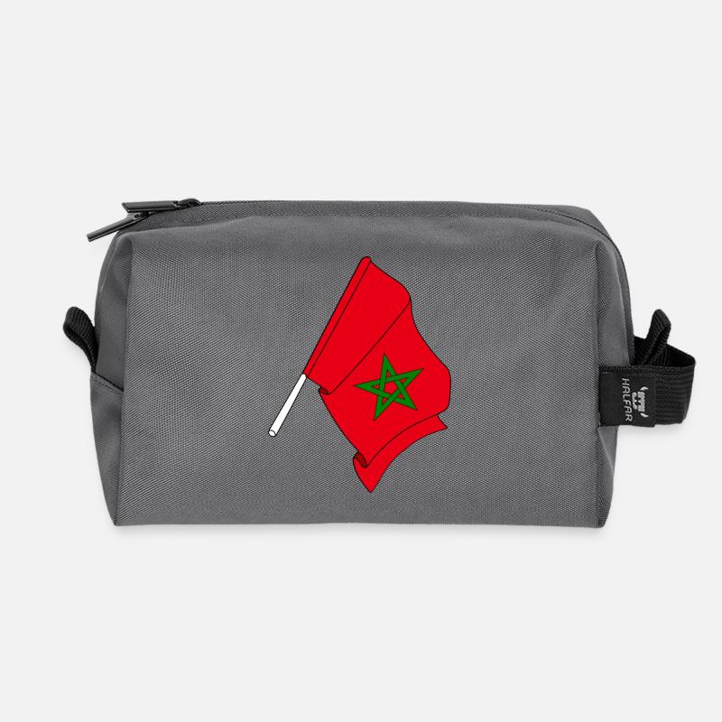 Flagge von Marokko - Recycelte Kulturtasche - Anthrazit