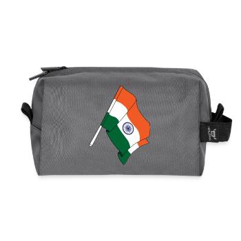 Flagge Indien - Recycelte Kulturtasche - Anthrazit - Vorne
