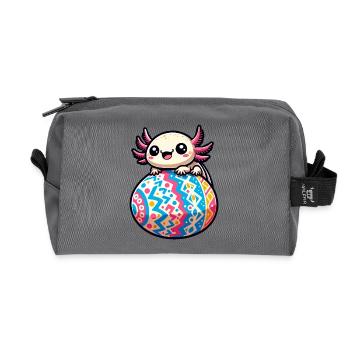 Ostern Axolotl auf Riesen-Ei - Recycelte Kulturtasche - Anthrazit - Vorne