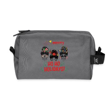 Gothic Schädel  Gemütlicher Weihnachtszauber - Recycelte Kulturtasche - Anthrazit - Vorne
