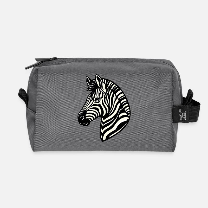 Zebra - Recycelte Kulturtasche - Anthrazit