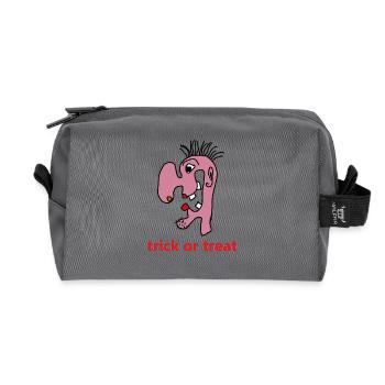 Halloween Caricature Trick or Treat - Recycled Toiletry Zip Bag - anthracite - Front