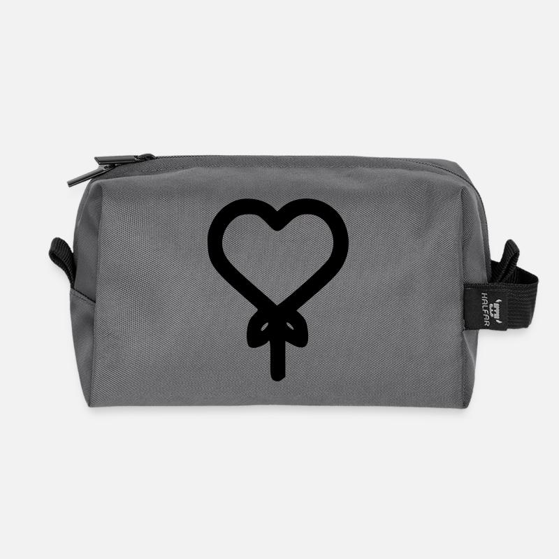 Heart Balloon - Recycled Toiletry Zip Bag - anthracite