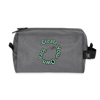 Create your own path - Recycled Toiletry Zip Bag - anthracite - Front