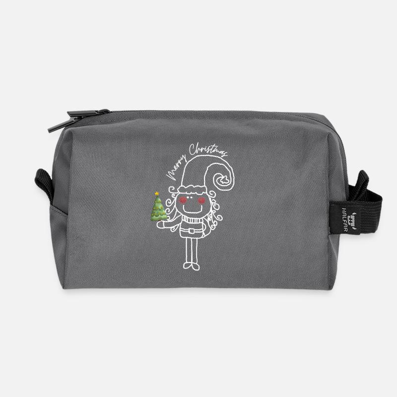 Merry Christmas - Recycelte Kulturtasche - Anthrazit