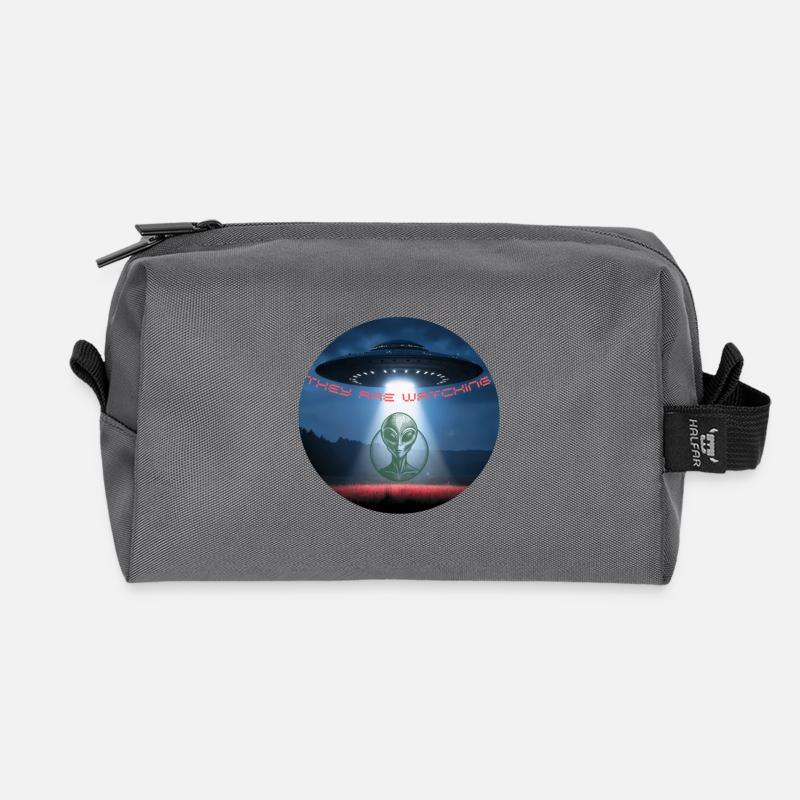 UFO Sie schauen zu. - Recycelte Kulturtasche - Anthrazit