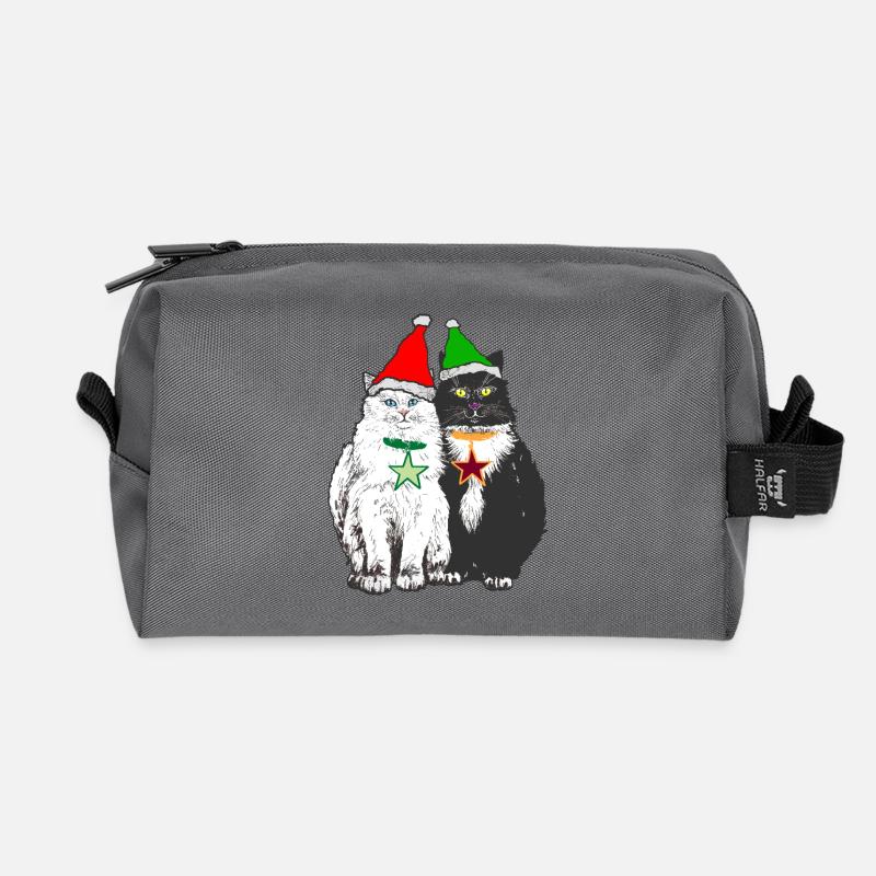 DIE WEIHNACHTSKATZEN - Recycelte Kulturtasche - Anthrazit