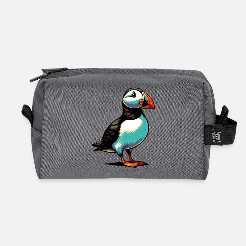 Papageitaucher - Recycelte Kulturtasche - Anthrazit