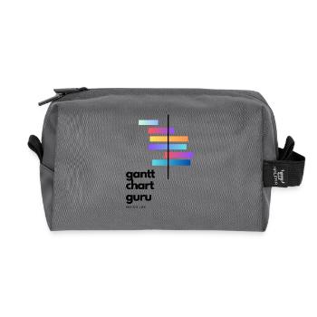 Project Management Life: Gantt Chart Guru - Recycled Toiletry Zip Bag - anthracite - Front
