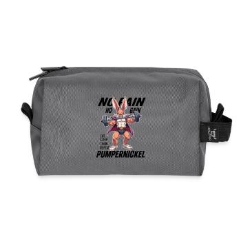 Pumpernickel - Pas de douleur, pas de gain - Trousse de toilette en tissu recyclé - anthracite - Devant