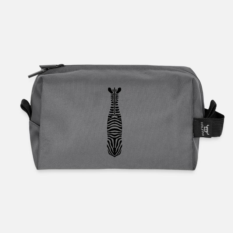 Zebra with Unique Stripes - Recycled Toiletry Zip Bag - anthracite