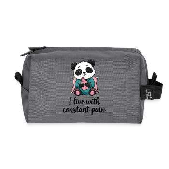 Panda avec une douleur constante - Trousse de toilette en tissu recyclé - anthracite - Devant