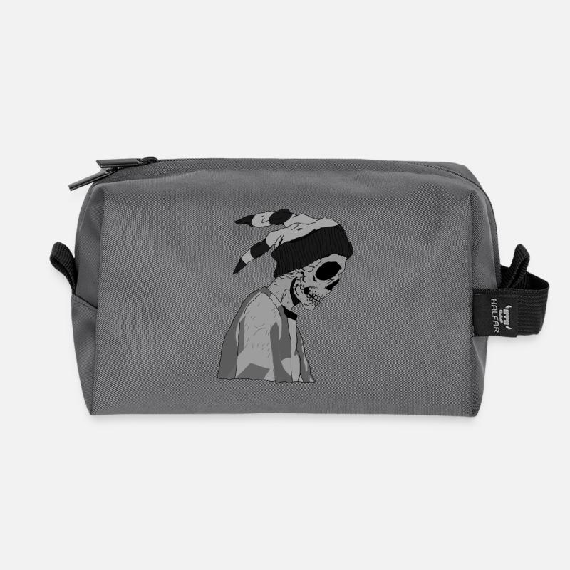 mat skull - Recycled Toiletry Zip Bag - anthracite