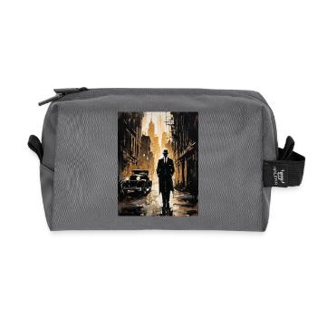 A mysterious man in the city - Recycled Toiletry Zip Bag - anthracite - Front
