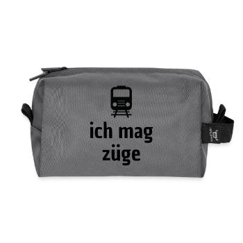 Ich mag Züge! - Recycelte Kulturtasche - Anthrazit - Vorne