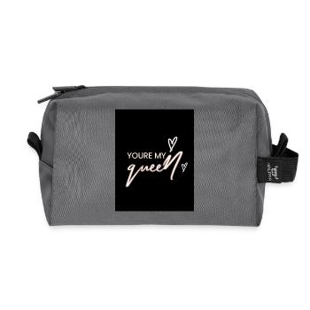 Tu es ma reine - Trousse de toilette en tissu recyclé - anthracite - Devant