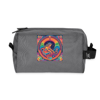 Idée cadeau d’anniversaire astrologie Vierge - Trousse de toilette en tissu recyclé - anthracite - Devant