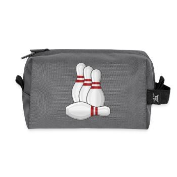 Bowling Strike Bowlingteam Pins - Recycelte Kulturtasche - Anthrazit - Vorne